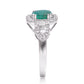 Anillo de Plata con Esmeralda de Brasil y Topacio Blanco