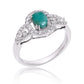 Anillo de Plata con Esmeralda de Brasil y Topacio Blanco