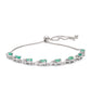 Pulsera de Plata con Esmeralda de Brasil y Topacio Blanco