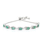 Pulsera de Plata con Esmeralda de Brasil y Topacio Blanco