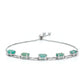 Pulsera de Plata con Esmeralda de Brasil y Topacio Blanco