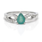 Anillo de Plata con Esmeralda de Brasil y Topacio Blanco