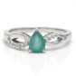 Anillo de Plata con Esmeralda de Brasil y Topacio Blanco