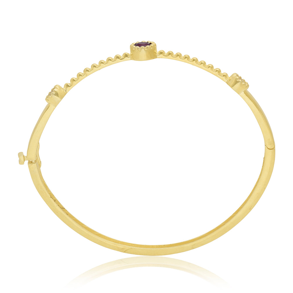 Brazalete de Plata Bañada en Oro con Rubí de Madagascar