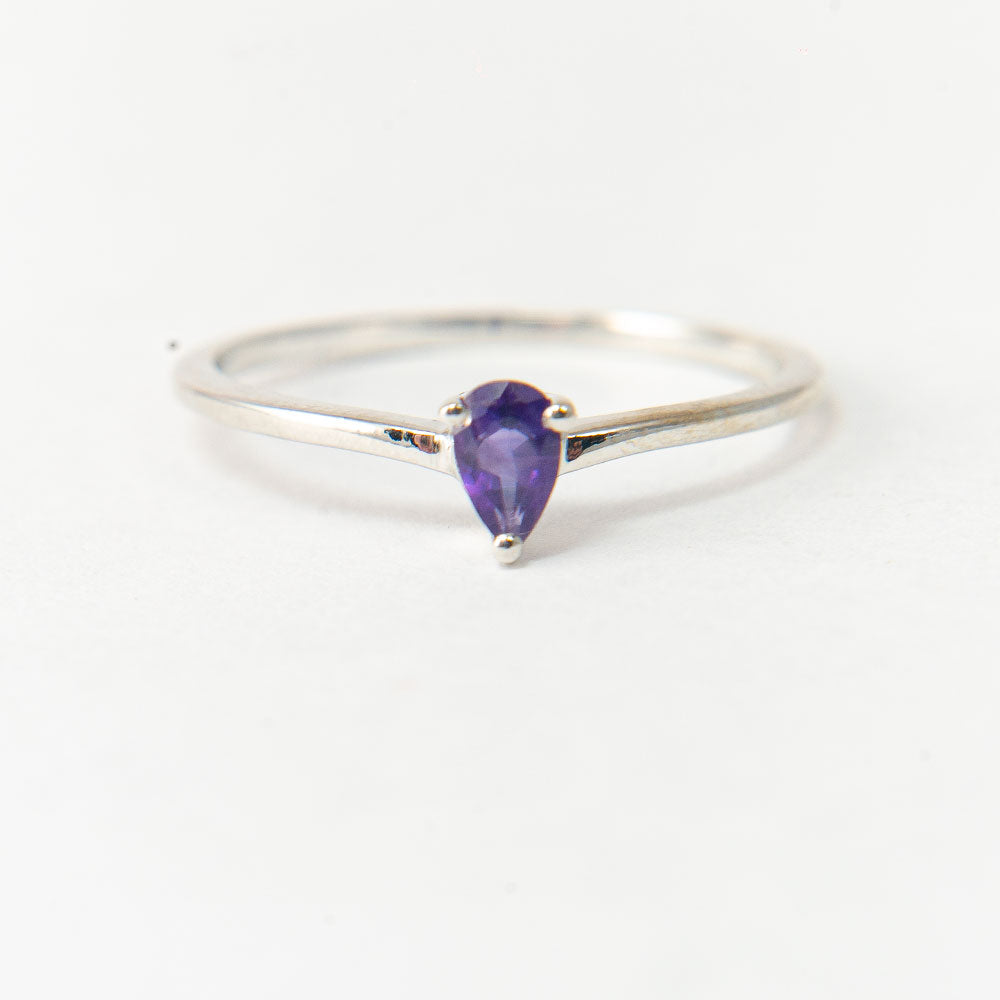 Conjunto de Plata con Amatista de Marruecos y Topacio Blanco ( Anillo )