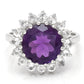Anillo de Plata con Amatista de Marruecos y Topacio Blanco