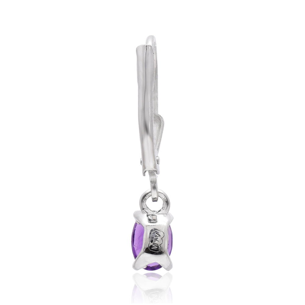 Pendientes de Plata con Amatista de Marruecos y Perla blanca de agua dulce 4 