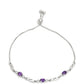 Pulsera de Plata con Amatista de Marruecos y Topacio Blanco
