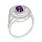 Anillo de Plata con Amatista de Marruecos y Topacio Blanco