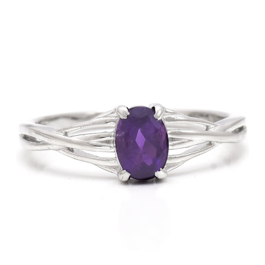 Anillo de Plata con Amatista de Marruecos