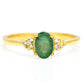 Anillo de Plata Bañada en Oro con Esmeralda de Brasil