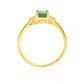 Anillo de Plata Bañada en Oro con Esmeralda de Brasil