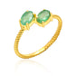 Anillo de Plata Bañada en Oro con Esmeralda de Brasil