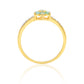 Anillo de Plata Bañada en Oro con Esmeralda de Brasil y Topacio Blanco