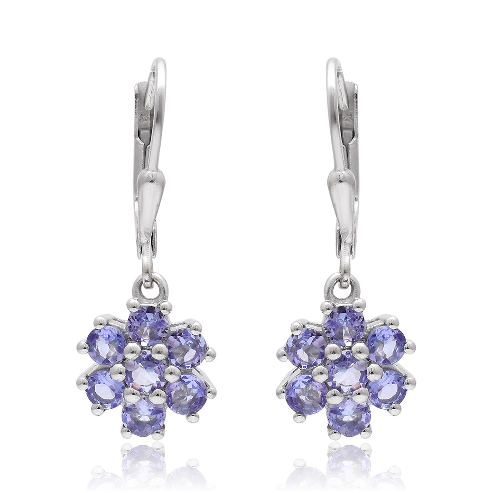 Pendientes de Plata con Tanzanita AAA 1 