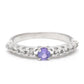Anillo de Plata con Tanzanita AAA y Topacio Blanco