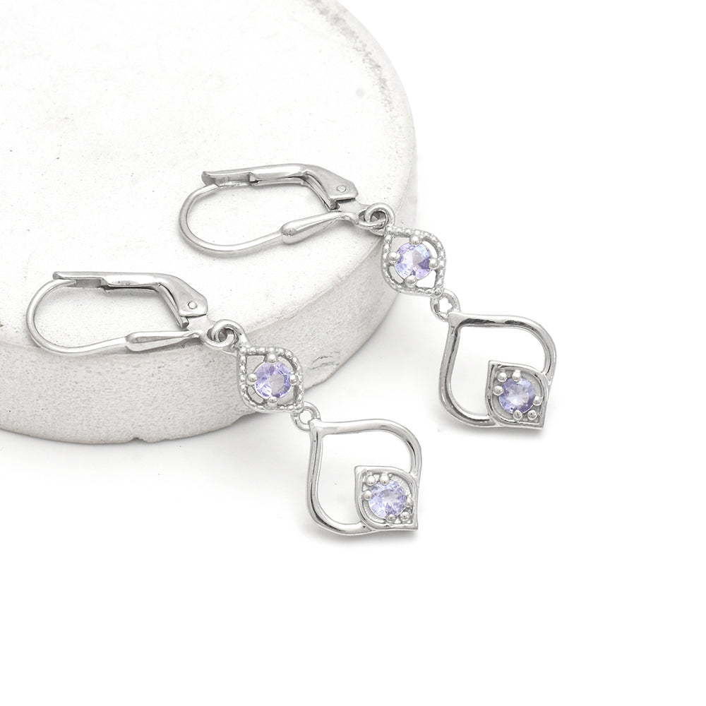 Pendientes de Plata con Tanzanita AAA
