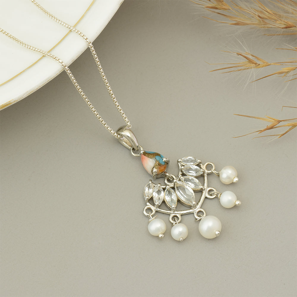 Colgante de Plata con Turquesa Ostra 4 