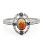 Anillo de Plata con Turquesa Ostra y Topacio Blanco