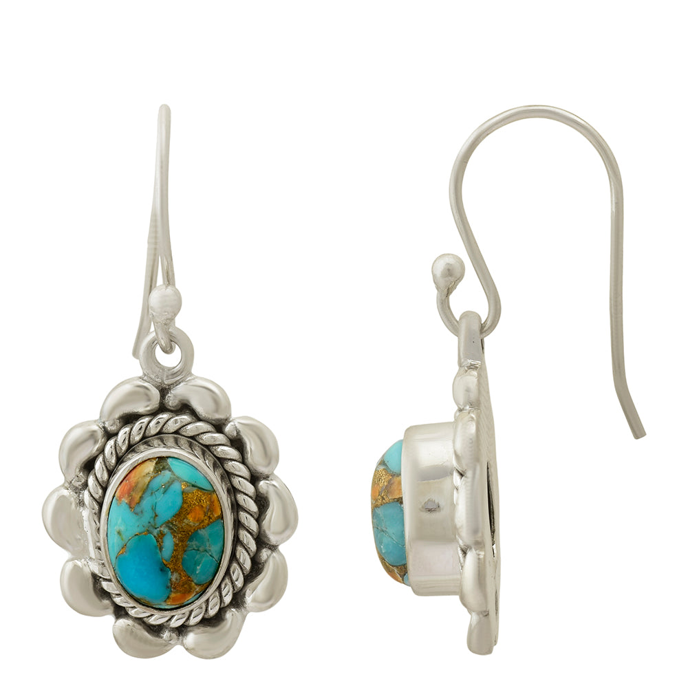 Pendientes de Plata con Turquesa Ostra 2 