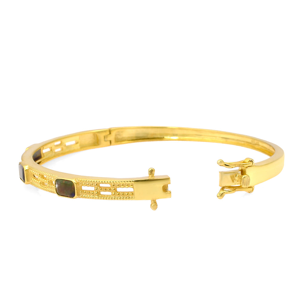 Pulsera de Plata Bañada en Oro con Ópalo Etíope de Lega Dembi 2 