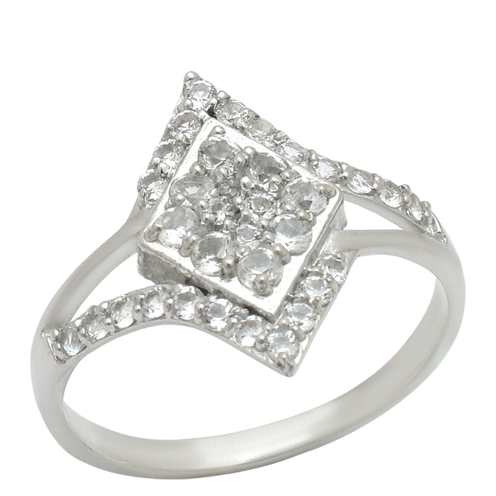 Anillo de Plata con Topacio Blanco 2 