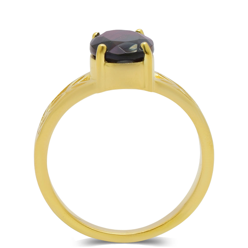 Anillo de Plata Bañada en Oro con Ópalo Etíope de Lega Dembi 3 
