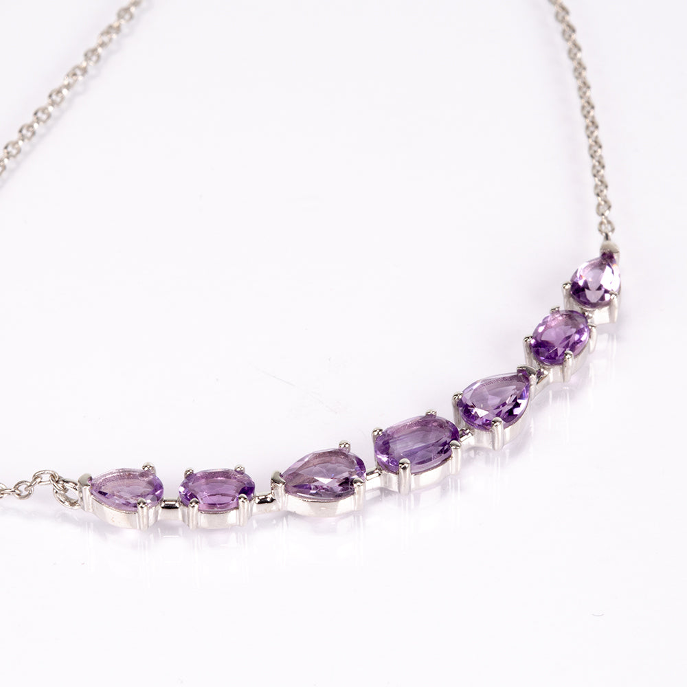 Collar de Plata con Amatista de Brasil