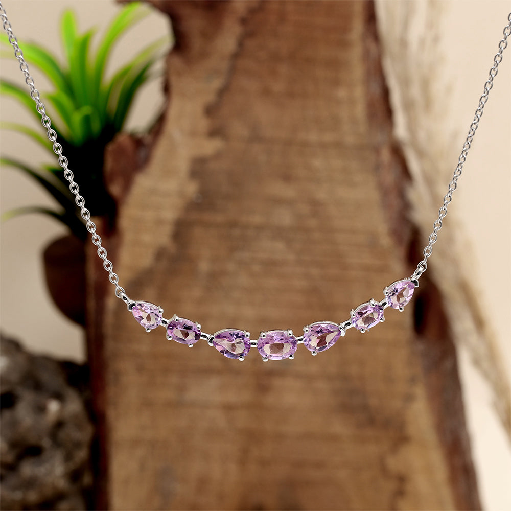 Collar de Plata con Amatista de Brasil