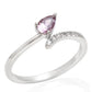 Anillo de Plata con Amatista de Brasil y Topacio Blanco