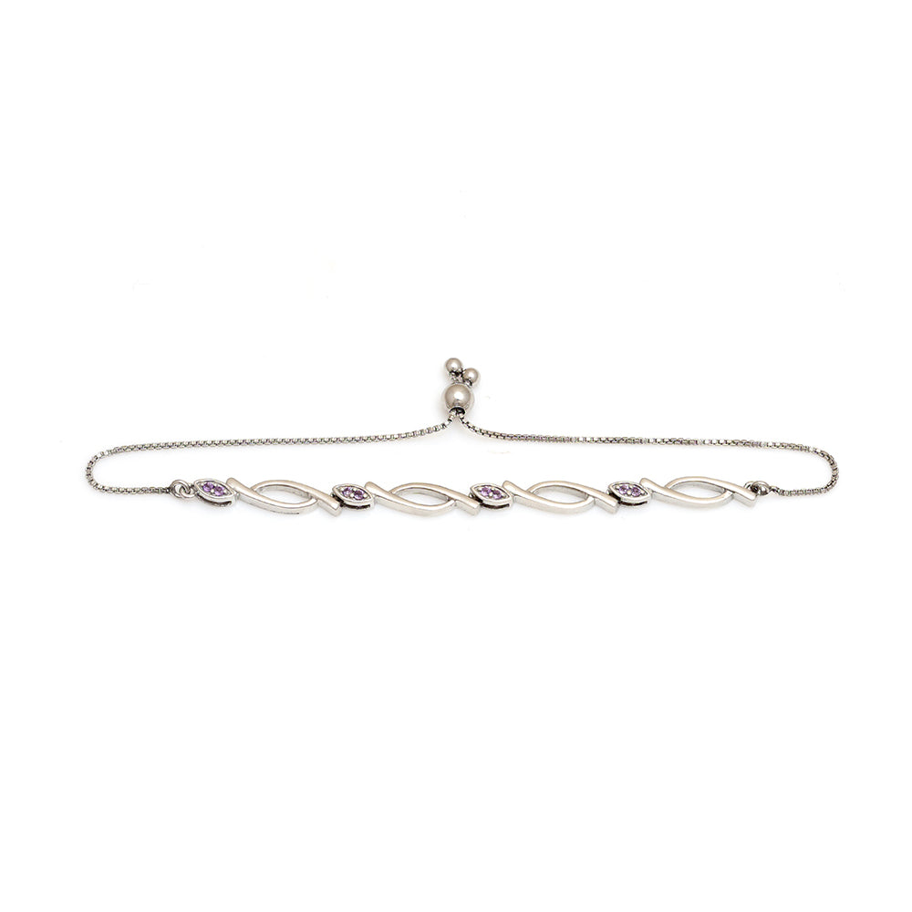 Pulsera de Plata con Amatista de Brasil
