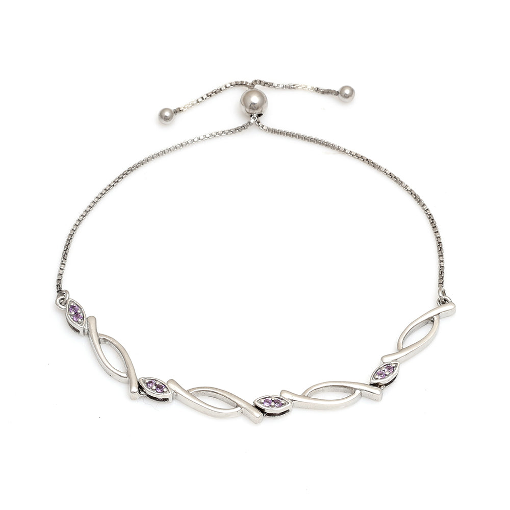 Pulsera de Plata con Amatista de Brasil 3 