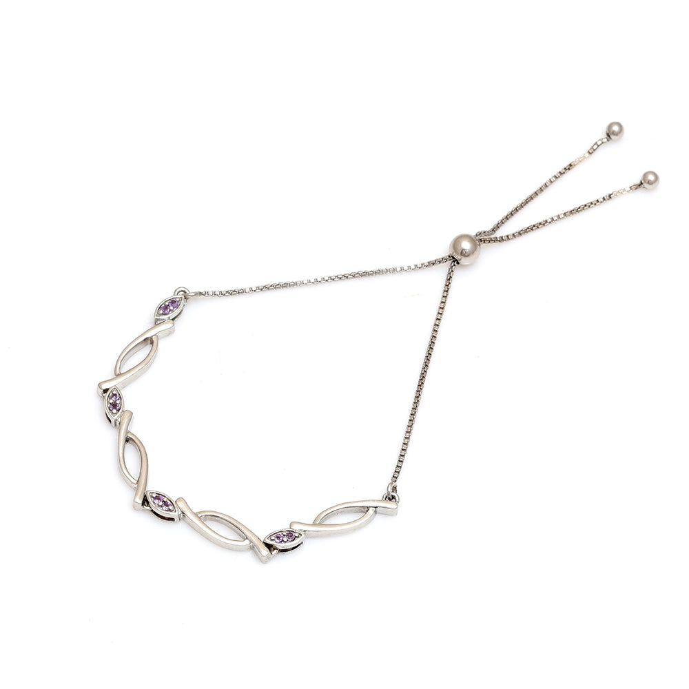 Pulsera de Plata con Amatista de Brasil