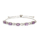 Pulsera de Plata con Topacio Blanco y Amatista de Brasil