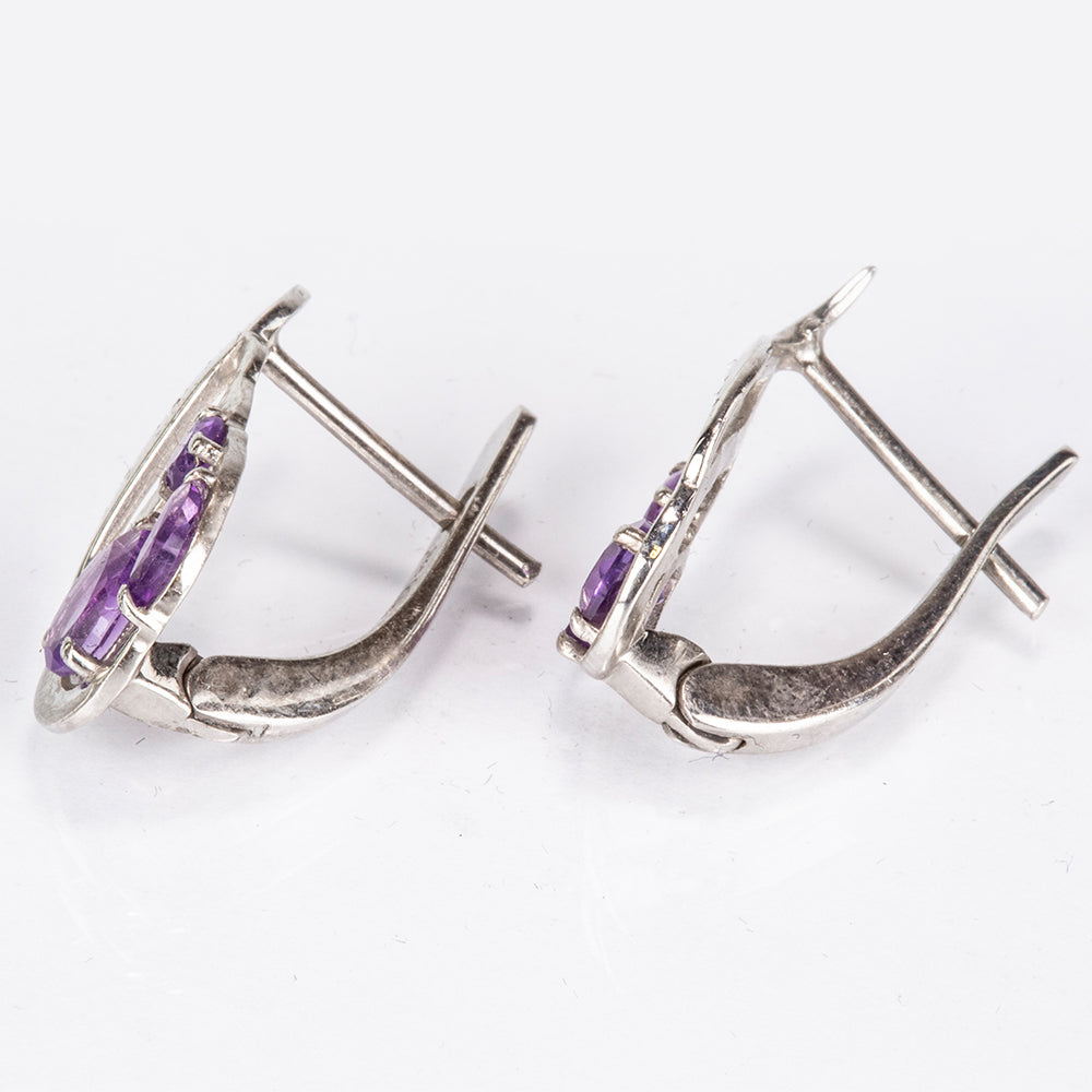 Pendientes de Plata con Amatista de Brasil