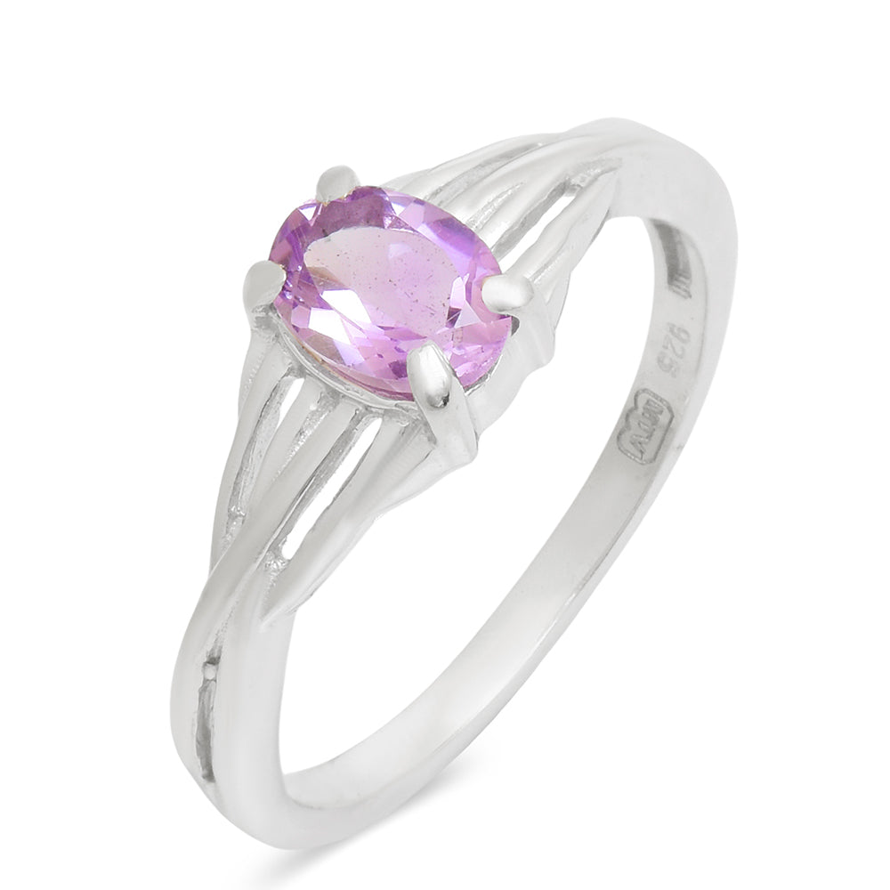 Anillo de Plata con Amatista de Brasil