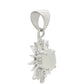 Colgante de Plata con Piedra Lunar Arco Iris y Topacio Blanco