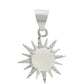 Colgante de Plata con Piedra Lunar Arco Iris y Topacio Blanco