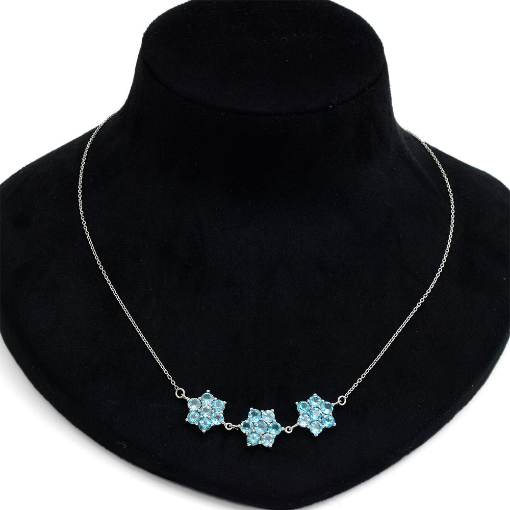 Collar de Plata con Apatita azul de Madagascar 4 