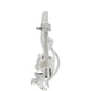 Broche de Plata con Piedra Lunar Arco Iris y Topacio Blanco