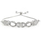 Pulsera de Plata con Piedra Lunar Arco Iris y Topacio Blanco