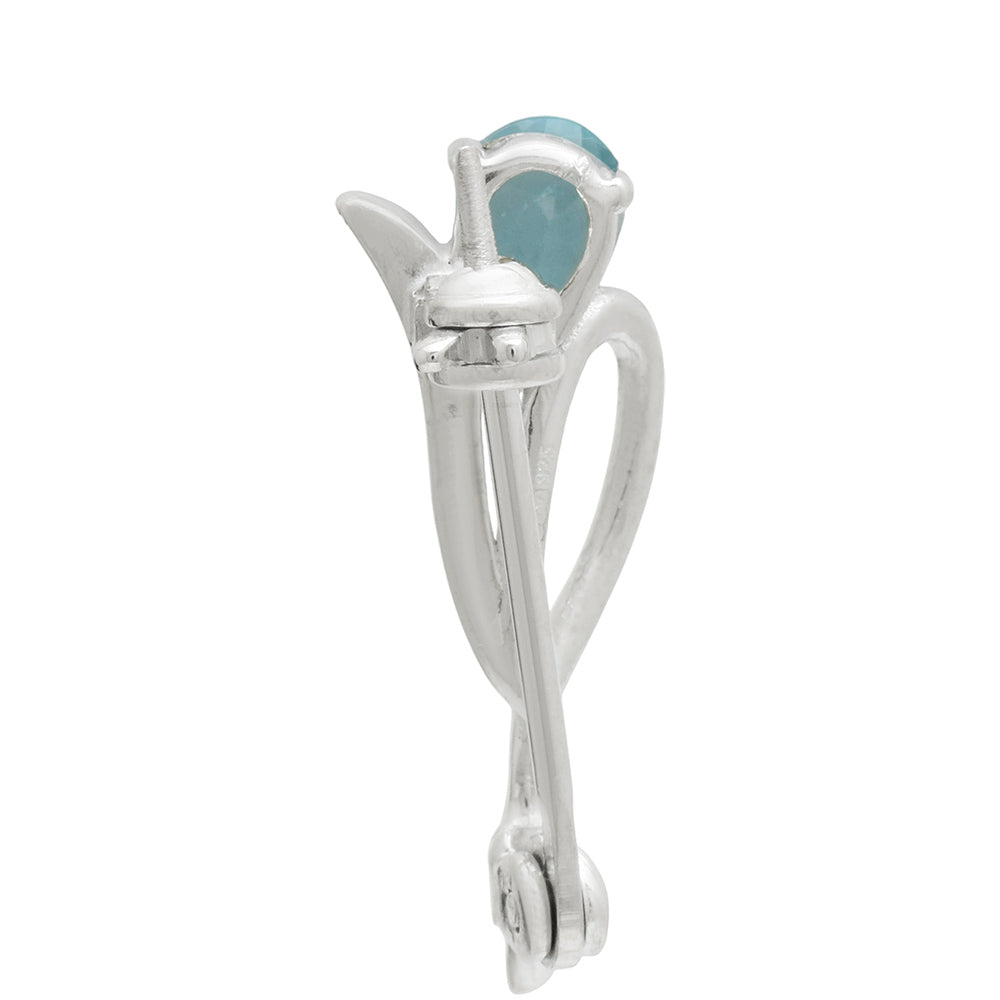 Broche de Plata con Apatita azul de Madagascar 4 
