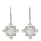 Pendientes de Plata con Piedra Lunar Arco Iris y Topacio Blanco