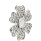 Broche de Plata con Piedra Lunar Arco Iris y Topacio Blanco
