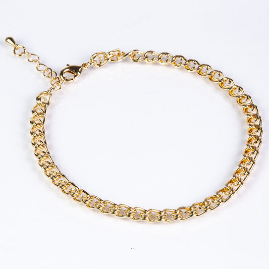 Conjunto de Aleación Bañado en Oro ( Collar +Pulsera )