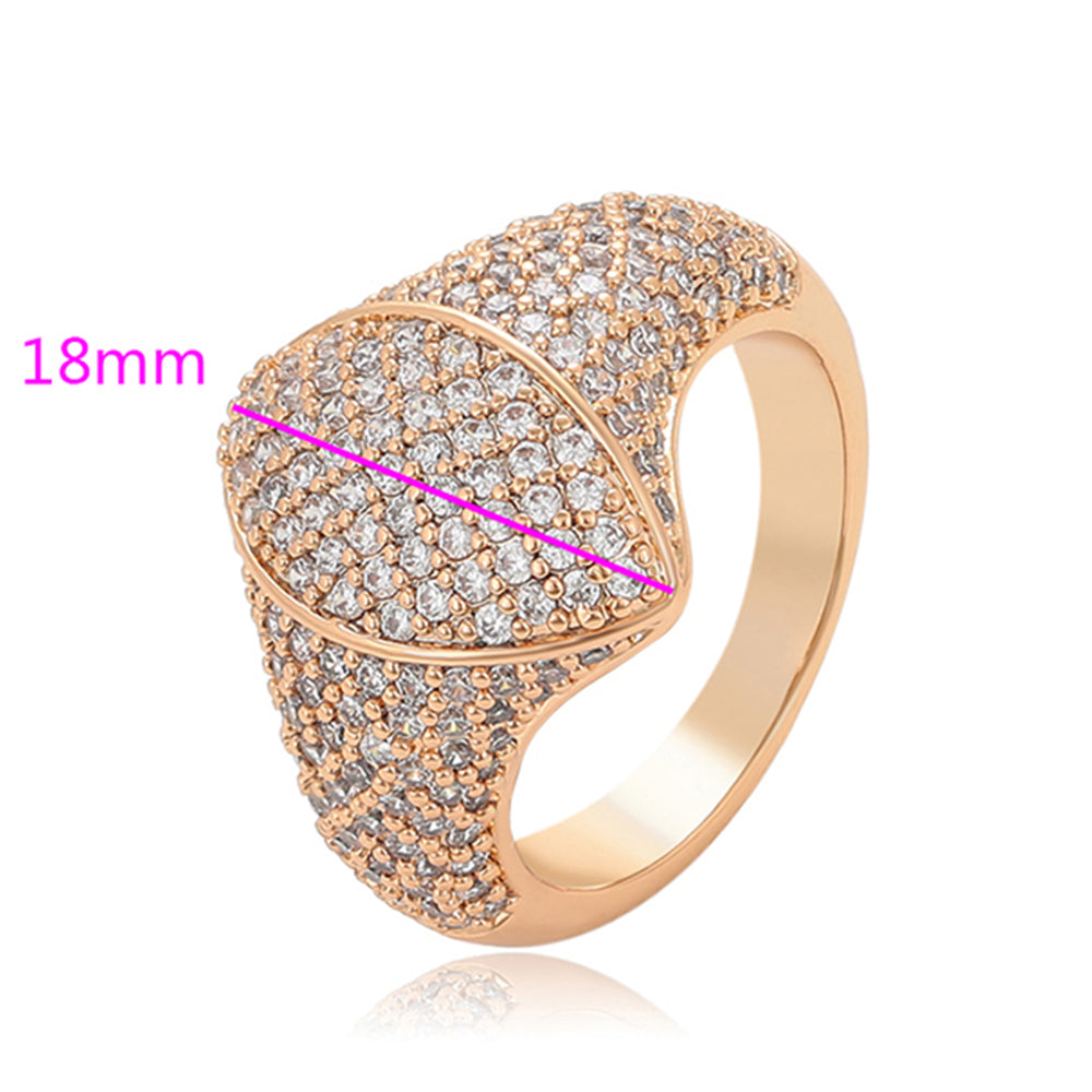 Anillo de Aleación Bañado en Oro con Cristal Emporia® Blanco 3 