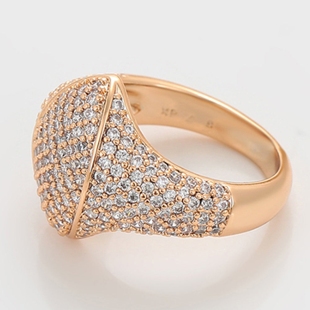 Anillo de Aleación Bañado en Oro con Cristal Emporia® Blanco