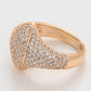Anillo de Aleación Bañado en Oro con Cristal Emporia® Blanco