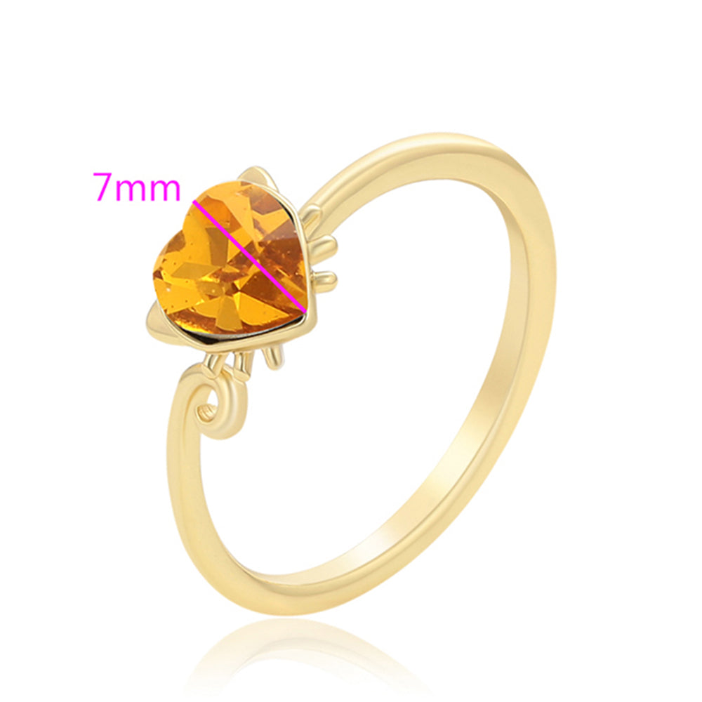 Anillo de Aleación Bañado en Oro con Cristal Emporia® Amarillo 2 