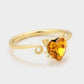 Anillo de Aleación Bañado en Oro con Cristal Emporia® Amarillo